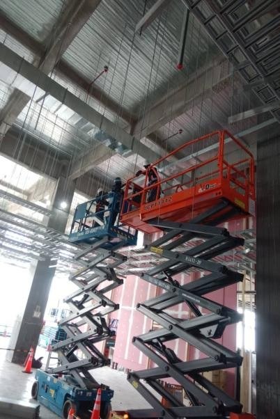 Cable tray and trunking installed at height in Factory 2