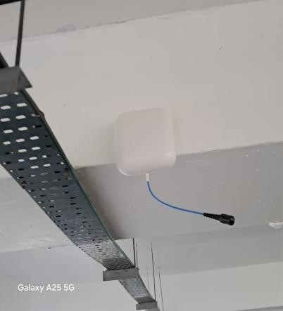 Panel antenna on a cable tray